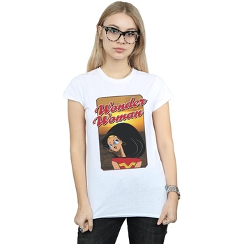 textil Mujer Camisetas manga larga Dc Comics Wonder Woman Sunset Blanco