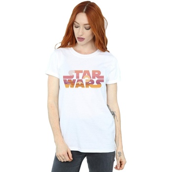 textil Mujer Camisetas manga larga Disney Tatooine Suns Logo Blanco