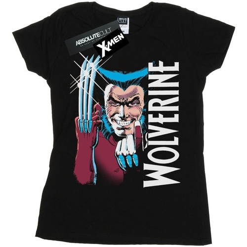 textil Mujer Camisetas manga larga Marvel X-Men Wolverine Come Here Negro