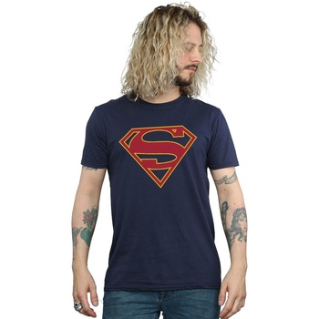textil Hombre Camisetas manga larga Dc Comics Supergirl Logo Azul
