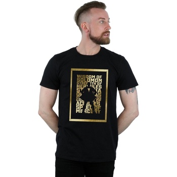 textil Hombre Camisetas manga larga Dc Comics Shazam Gold Text Negro