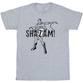 textil Hombre Camisetas manga larga Dc Comics Shazam Outline Gris