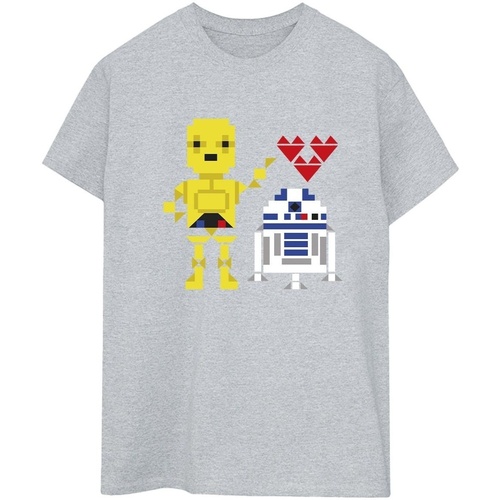 textil Mujer Camisetas manga larga Disney Heart Robot Gris