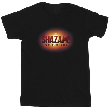 textil Hombre Camisetas manga larga Dc Comics Shazam Fury Of The Gods 3D Logo Flare Negro