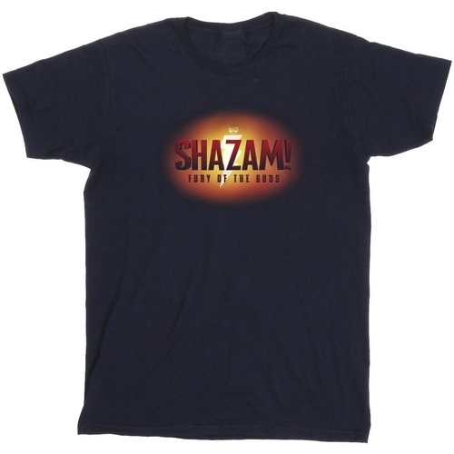 textil Hombre Camisetas manga larga Dc Comics Shazam Fury Of The Gods 3D Logo Flare Azul