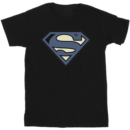 textil Hombre Camisetas manga larga Dc Comics Superman Indigo Blue Logo Negro