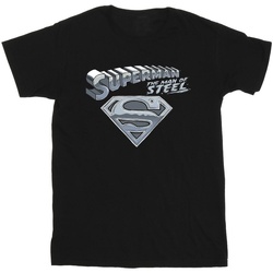 textil Hombre Camisetas manga larga Dc Comics Superman The Man Of Steel Negro
