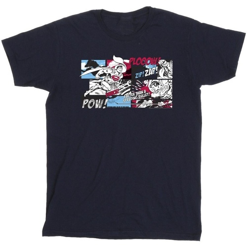 textil Hombre Camisetas manga larga Dc Comics Superman Comic Strip Azul