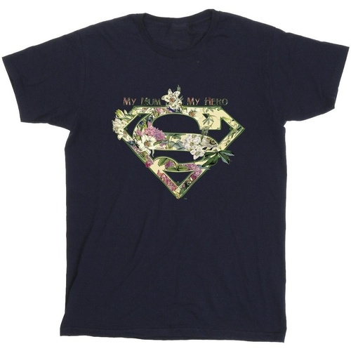 textil Hombre Camisetas manga larga Dc Comics Superman My Mum My Hero Azul