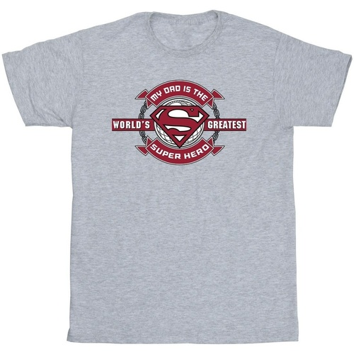 textil Hombre Camisetas manga larga Dc Comics Superman Super Hero Gris