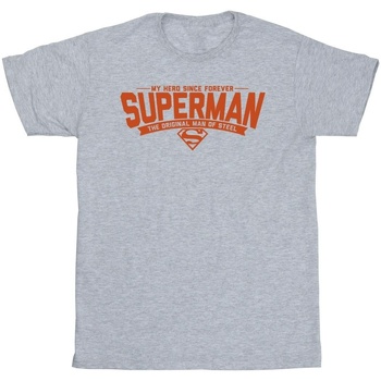 textil Hombre Camisetas manga larga Dc Comics Superman Hero Dad Gris