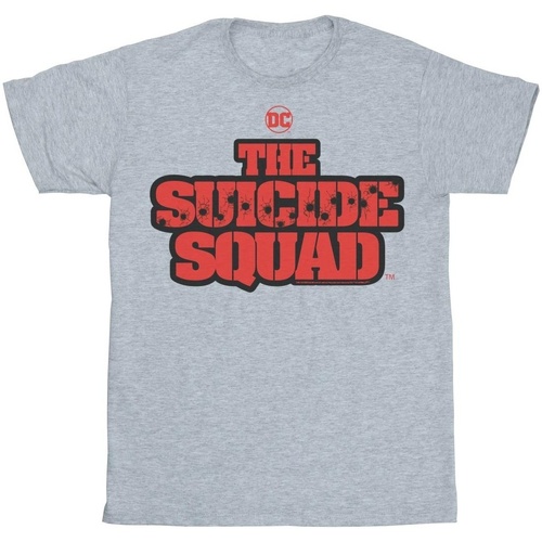 textil Hombre Camisetas manga larga Dc Comics The Suicide Squad Movie Logo Gris