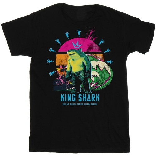 textil Hombre Camisetas manga larga Dc Comics The Suicide Squad King Shark Negro