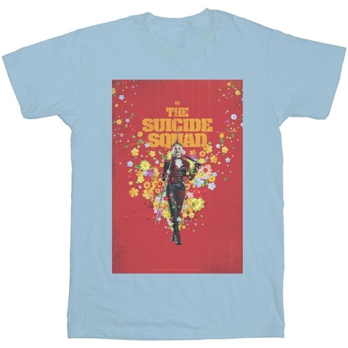 textil Hombre Camisetas manga larga Dc Comics The Suicide Squad Harley Quinn Poster Azul