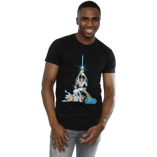textil Hombre Camisetas manga larga Disney Luke And Leia Character Negro