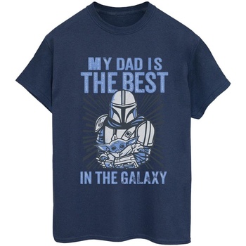 textil Mujer Camisetas manga larga Disney Mandalorian Best Dad Azul