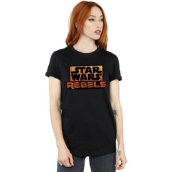 textil Mujer Camisetas manga larga Disney Rebels Logo Negro
