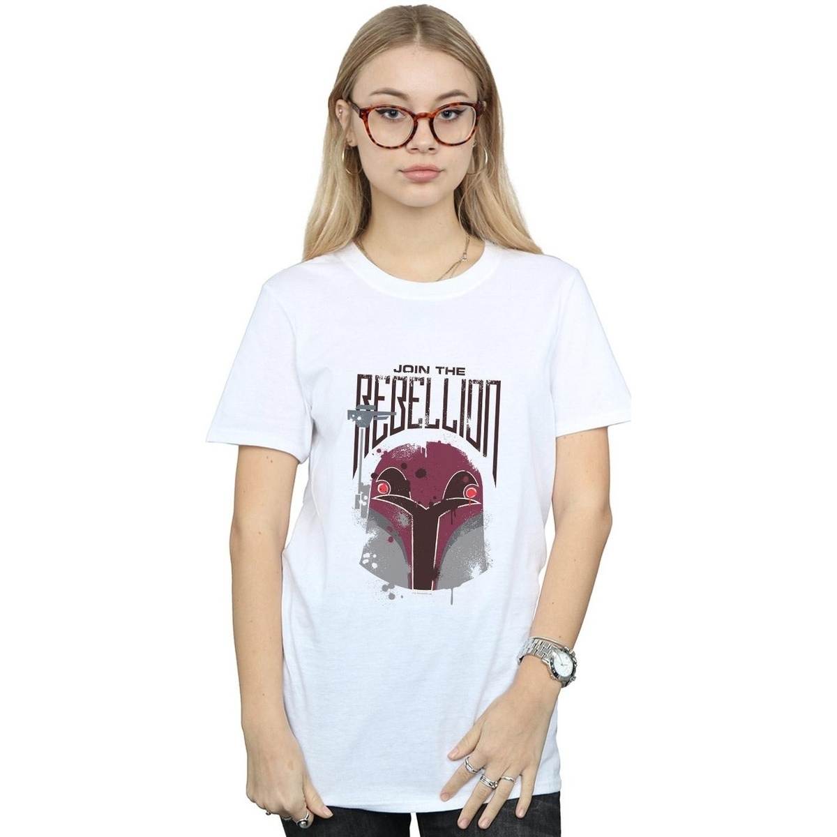 textil Mujer Camisetas manga larga Disney Rebels Rebellion Blanco