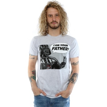 textil Hombre Camisetas manga larga Disney Darth Vader Pop Art Gris