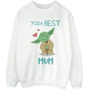 textil Hombre Sudaderas Disney Yoda Best Mum Blanco