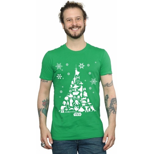 textil Hombre Camisetas manga larga Disney Christmas Tree Verde