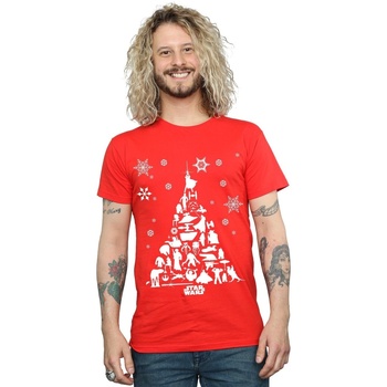 textil Hombre Camisetas manga larga Disney Christmas Tree Rojo