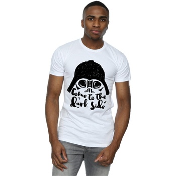 textil Hombre Camisetas manga larga Disney Darth Vader Come To The Dark Side Sketch Blanco