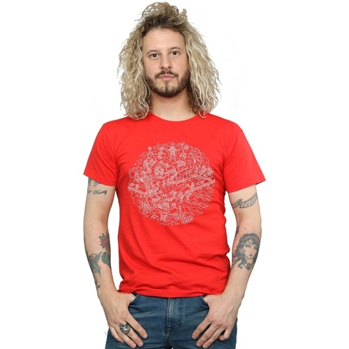 textil Hombre Camisetas manga larga Disney Christmas Death Star Rojo