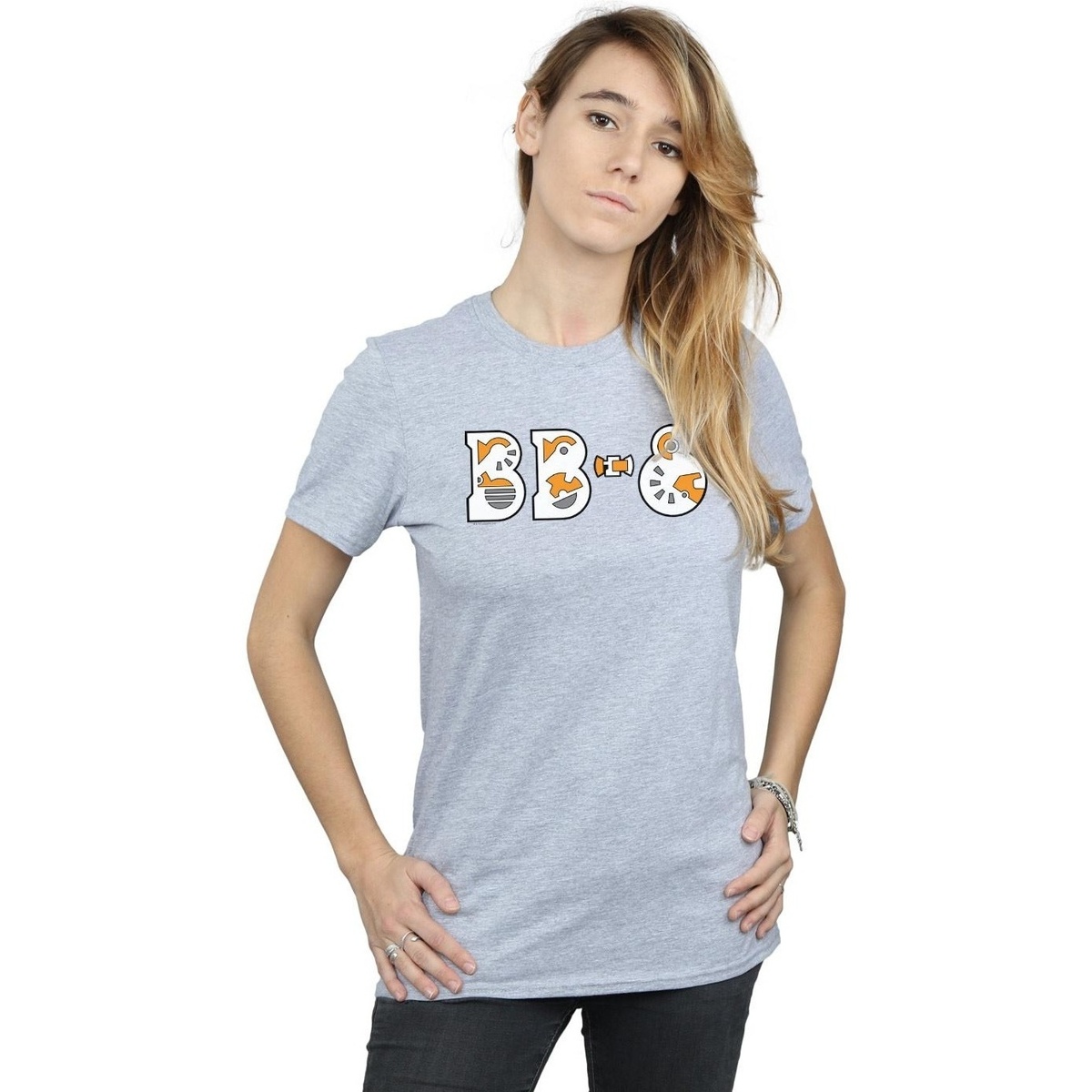 textil Mujer Camisetas manga larga Disney The Rise Of Skywalker BB-8 Text Logo Gris