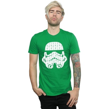 textil Hombre Camisetas manga larga Disney Christmas Stormtrooper Helmet Verde