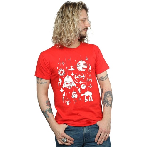 textil Hombre Camisetas manga larga Disney Christmas Decorations Rojo