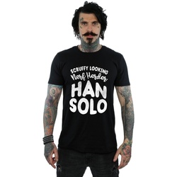 textil Hombre Camisetas manga larga Disney Han Solo Legends Tribute Negro