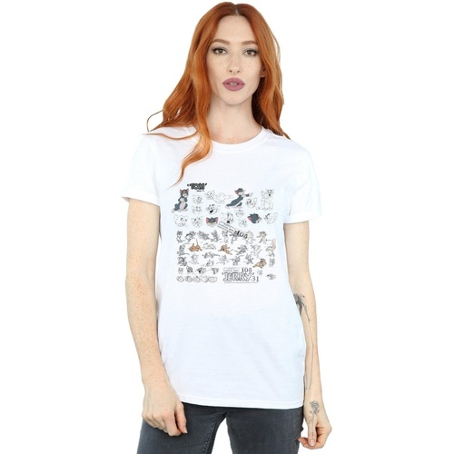 textil Mujer Camisetas manga larga Dessins Animés Cartoon Dept Blanco