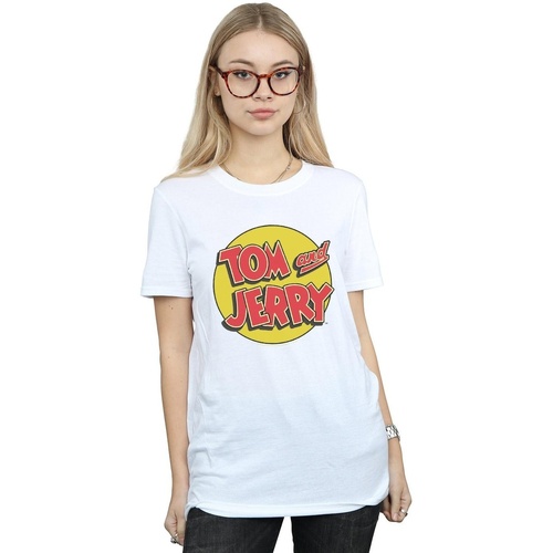 textil Mujer Camisetas manga larga Dessins Animés Circle Logo Blanco
