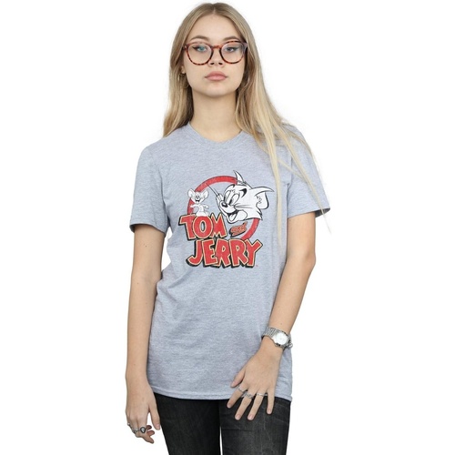 textil Mujer Camisetas manga larga Dessins Animés Distressed Logo Gris