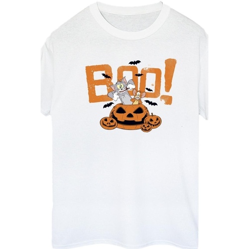textil Mujer Camisetas manga larga Tom & Jerry Halloween Boo! Blanco