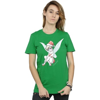 textil Mujer Camisetas manga larga Disney Tinkerbell Christmas Fairy Verde