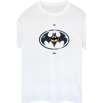 textil Mujer Camisetas manga larga Dc Comics The Flash Batman Metal Logo Blanco