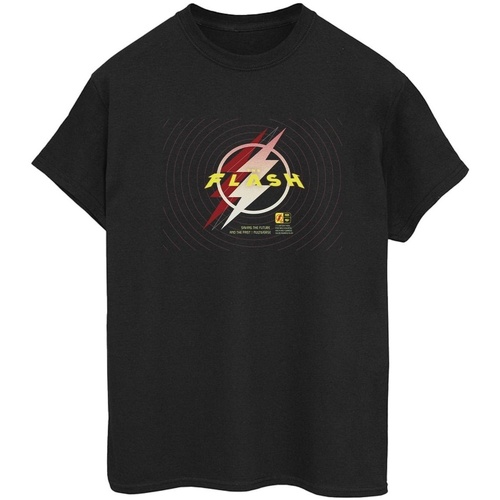 textil Mujer Camisetas manga larga Dc Comics The Flash Lightning Logo Negro