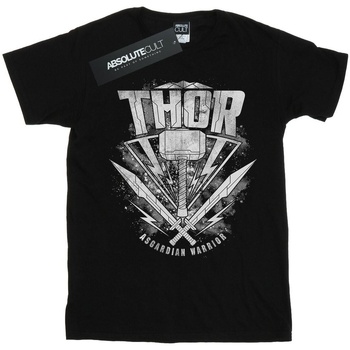 textil Mujer Camisetas manga larga Marvel Thor Ragnarok Hammer Logo Negro