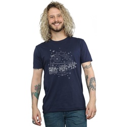 textil Hombre Camisetas manga larga Disney Death Star Sleigh Azul