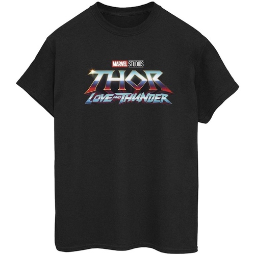 textil Mujer Camisetas manga larga Marvel Thor Love And Thunder Logo Negro