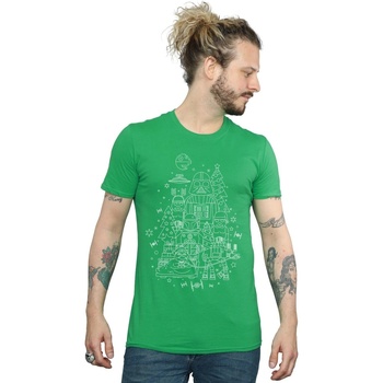 textil Hombre Camisetas manga larga Disney Empire Christmas Verde