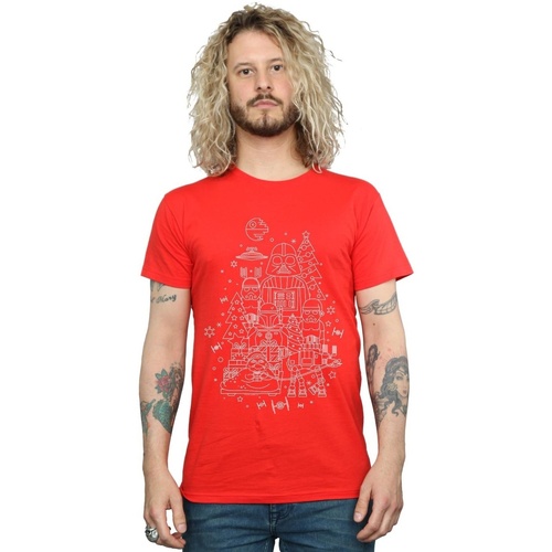 textil Hombre Camisetas manga larga Disney Empire Christmas Rojo