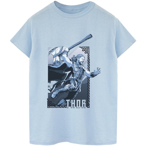 textil Mujer Camisetas manga larga Marvel Thor Love And Thunder Attack Azul