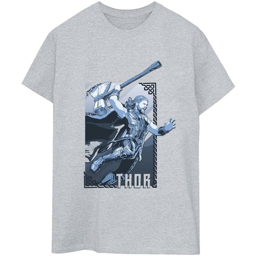 textil Mujer Camisetas manga larga Marvel Thor Love And Thunder Attack Gris