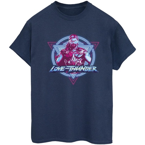 textil Mujer Camisetas manga larga Marvel Thor Love And Thunder Neon Badge Azul