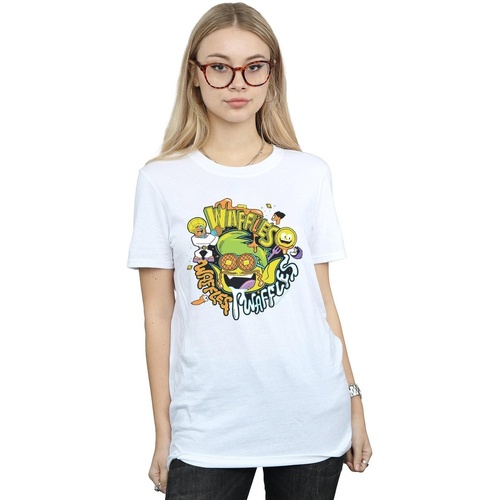 textil Mujer Camisetas manga larga Dc Comics Teen Titans Go Waffle Mania Blanco
