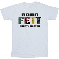 textil Hombre Camisetas manga larga Disney Boba Fett Character Logo Blanco