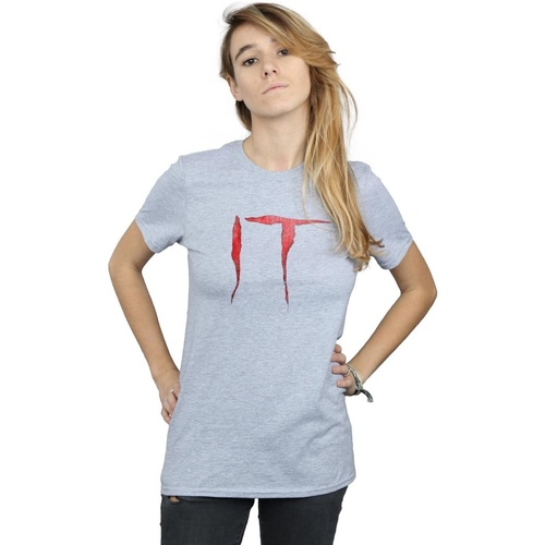 textil Mujer Camisetas manga larga It Distressed Logo Gris
